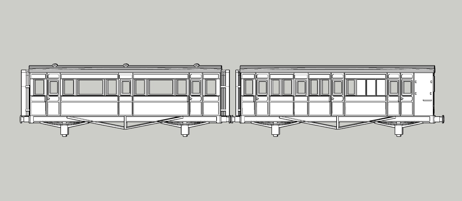 (image for) (N) ex-LCDR Railmotor Coach Bundle - Set 483